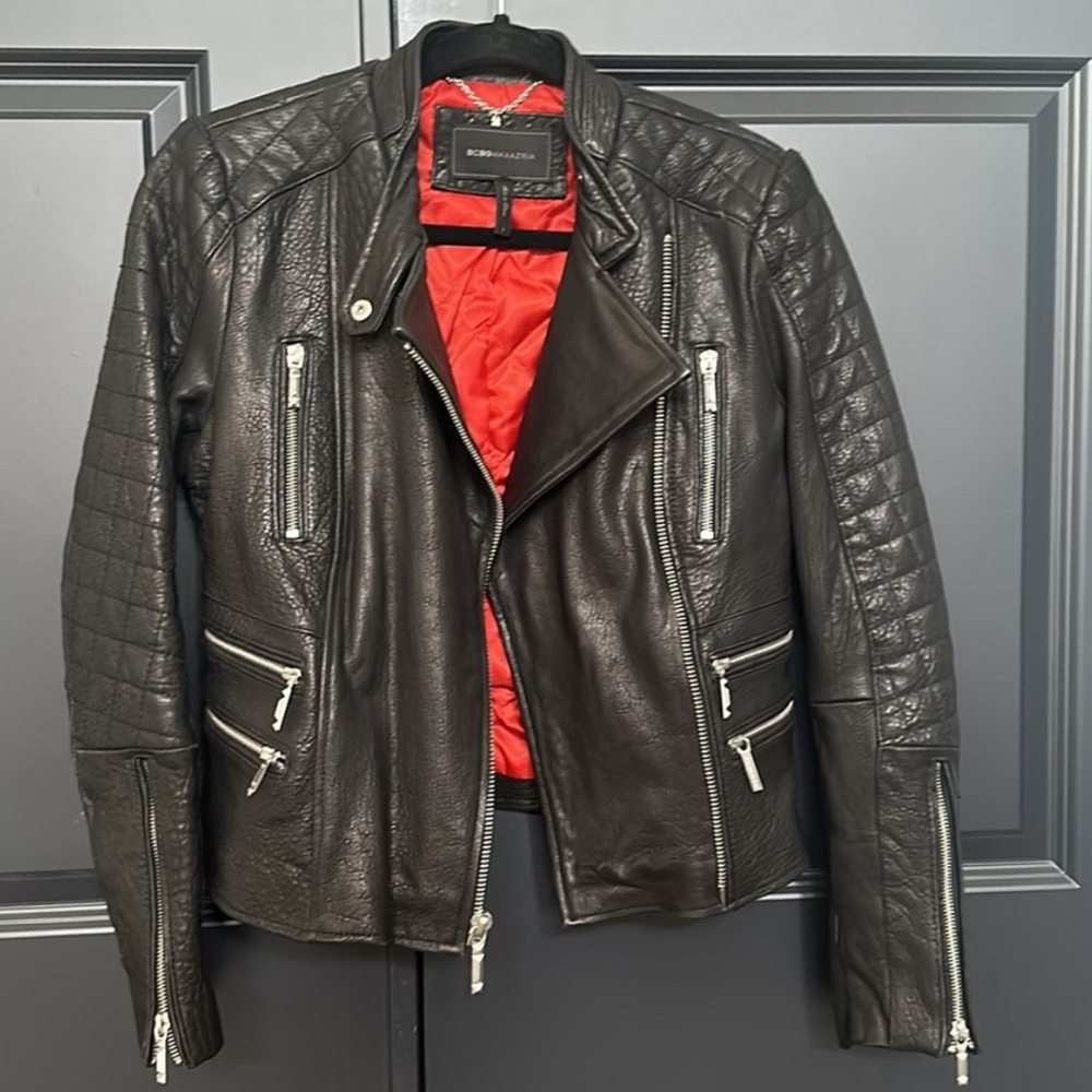 BCBG MaxAzria Leather Moto Jacket